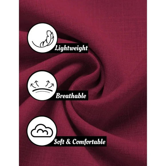 ❤️Men's Red Shirts  Short Sleeve Casual Shirts for Men Beach Summer Shirt - Picture 5 of 6